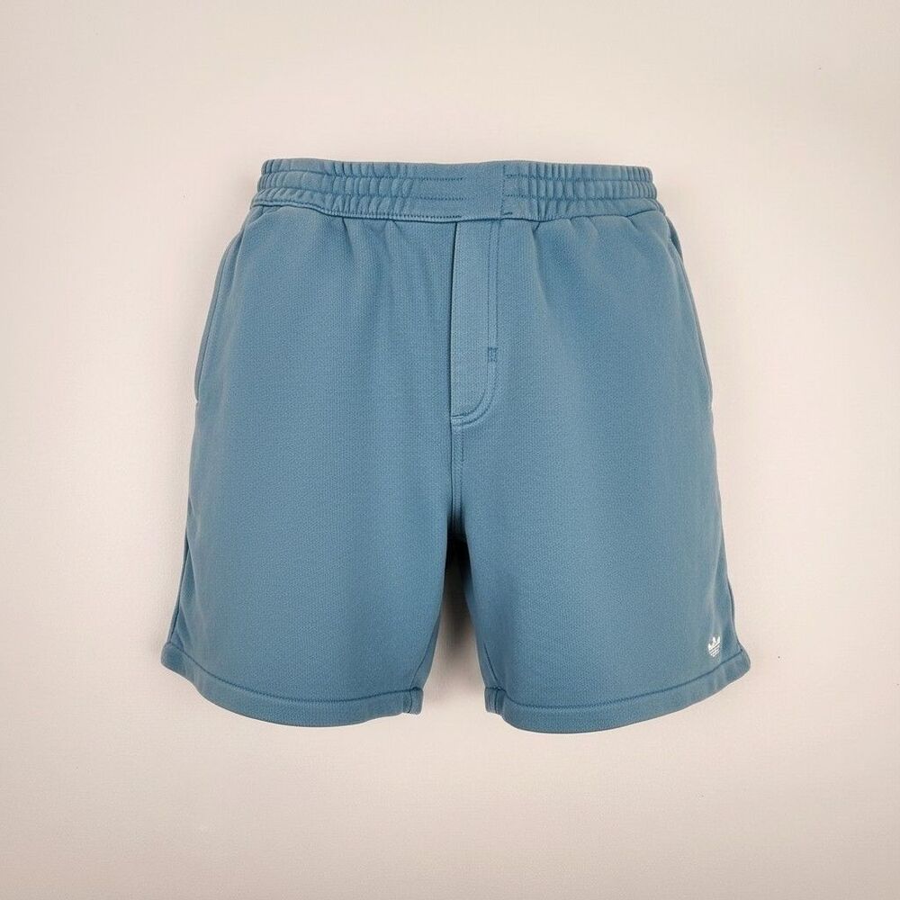 Adidas Originals Heavyweight Fleece Shorts Blue Men's Drawstring Med 5.5" Inseam